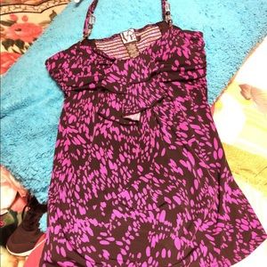 Purple and black top